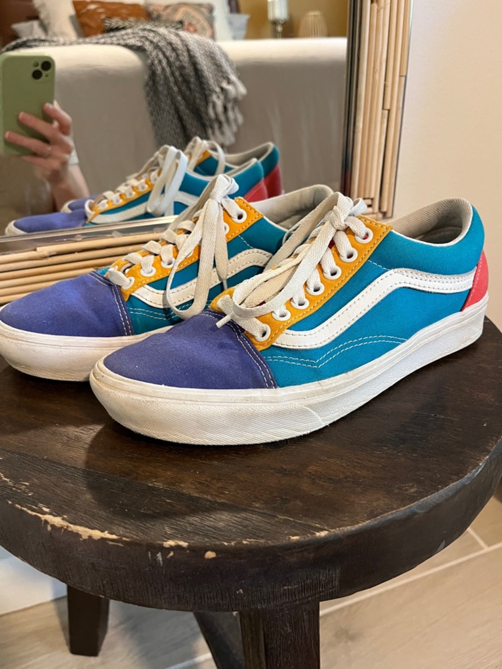 Vans Old Skool Colorblock Sneakers in Blue, Purple & Yellow
